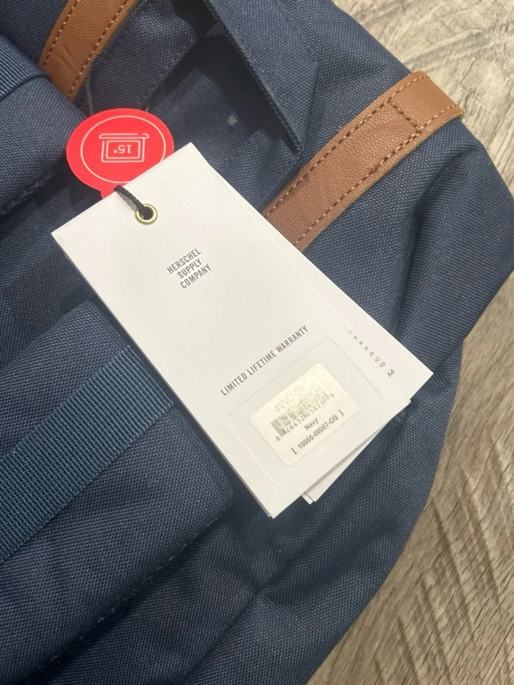 Herschel Supply Company Navy Backpack with Brown Straps